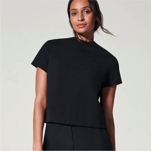 NWT SPANX The Perfect Funnel Neck Top Black